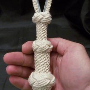 Small White Nautical Bell Rope With Star Knot..
