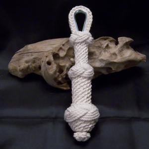 Small White Nautical Bell Rope With Star Knot..