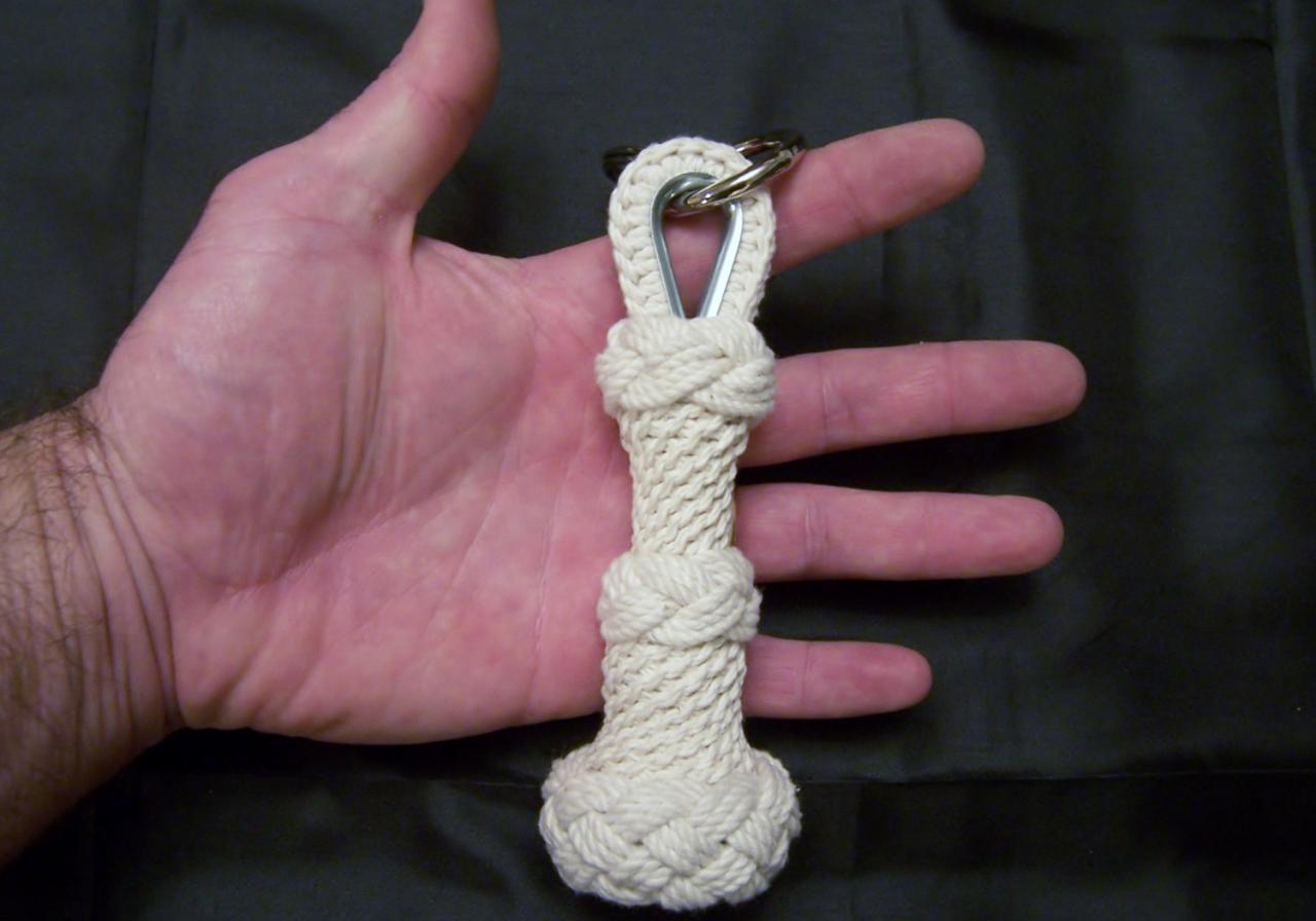 Mini Nautical Bell Rope Key Fob Basket Weave Bottom on Luulla