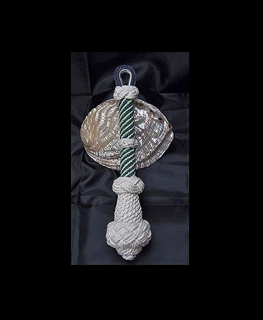 Nautical Bell Rope Navy Blue & Green Spiral With White Handle
